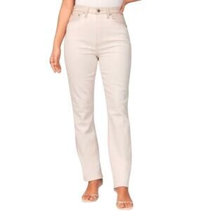 Abercrombie The '90s Straight Curve Love Jeans Cream Two-Tone High-Rise-29/8R